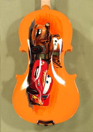 1/4 ADVANCED Student 'GEMS 2' Orange 'Cars' Violin - by Gliga