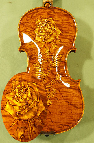 Shiny 4/4 MAESTRO VASILE GLIGA Bird's Eye Maple Violin - by Glig